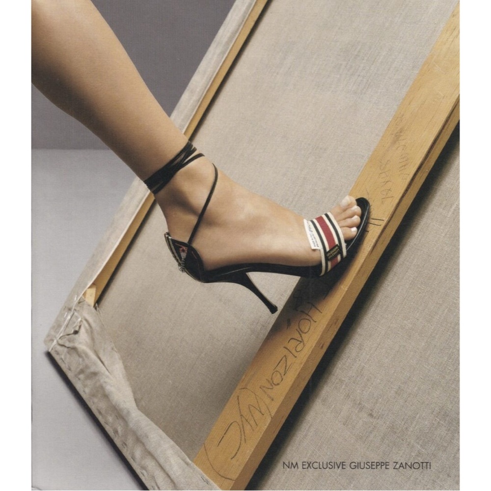 Giuseppe Zanotti Vicini Vintage Y2K Care Tag Leather Ankle Tie Sandal Heels 8 - Picture 2 of 16